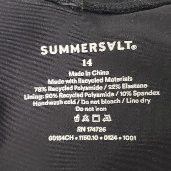 Summersalt Womens One Piece Swimsuit Size 14 Black Beach Tropical Island NWT - Picture 3 of 9